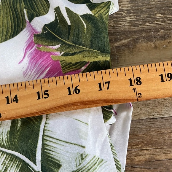 Tahari By Arthur S Levine Floral High Low Midi Dress Sz 12 Pleated Side Pockets - Picture 10 of 16